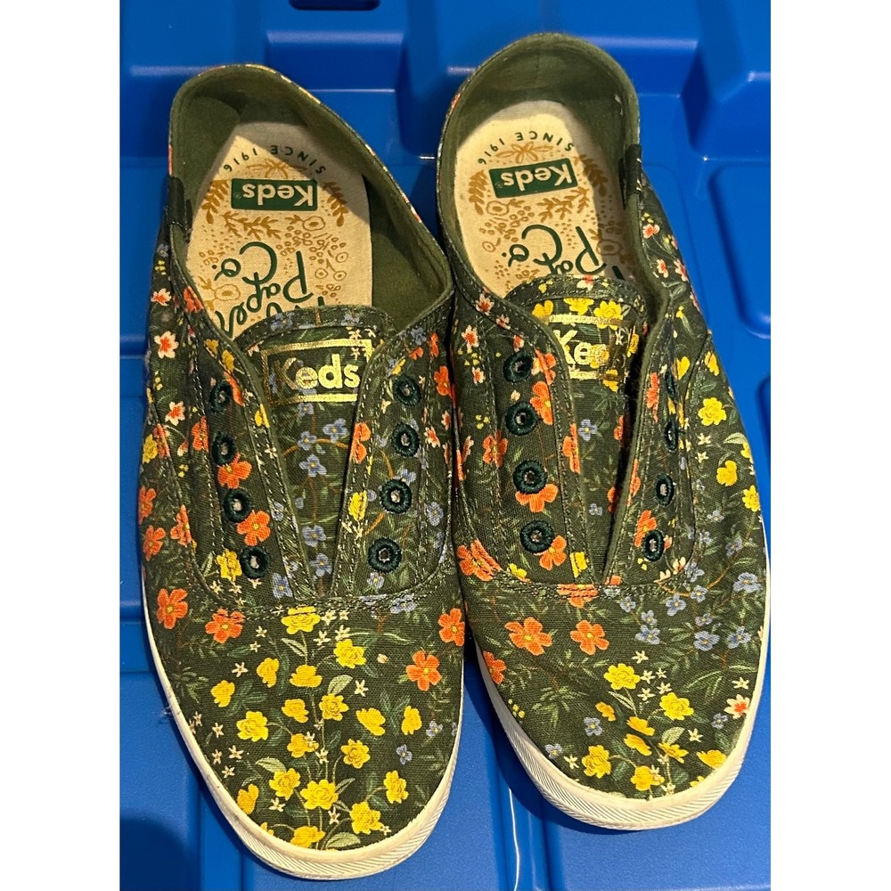 Keds x Rifle Paper Co Champion Floral Canvas Sneakers Green WF66084 Womens 7